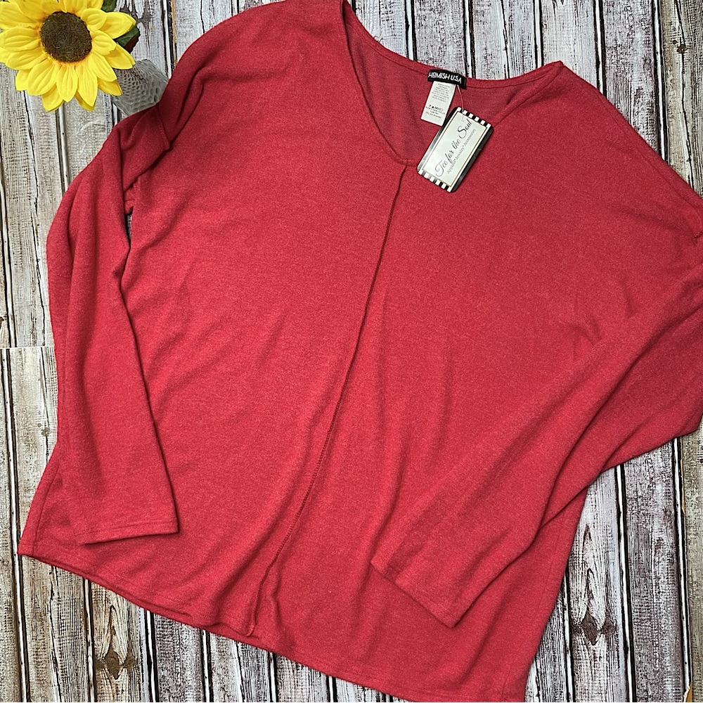 Heimish U.S.A. Red fleece sweater NWT size 2X